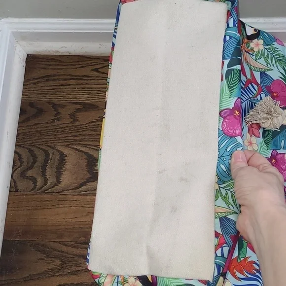 Large canvas tropical print tote bag NWT - Picture 6 of 8